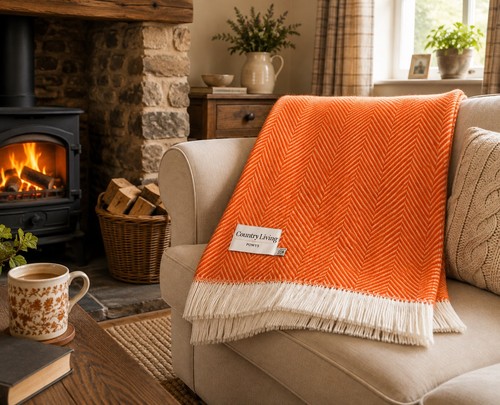 Pure new wool blanket throw - new,