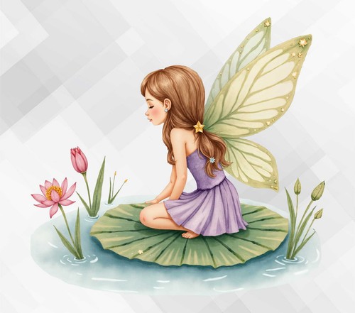 Watercolour fairy wall vinyl - watercolour,