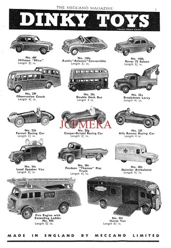 1950s dinky toys - toys, advert