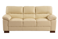 Genuine Leather Sofa Set Black
