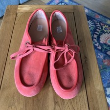Fitflop Women's Lace Up Shoes Size 8 (EU 42) Suede Leather Pink / Salmon. Used.