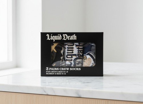 Liquid death pair crew socks - liquid,