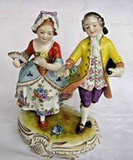 Oldest Volkstedt Porcelain Figurine "Rococo Couple" Hand Painted 16 x 12 cm