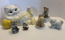 LOT OF SIX VTG CAT FIGURINES