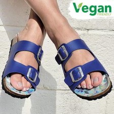 Oxygen Phoebe Womens Ladies Blue Vegan Adjustable Slide Sandals Size 4-10