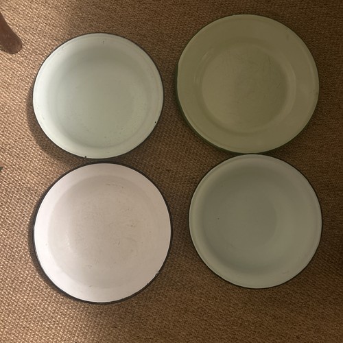 Vintage enamelware plates and - vintage,