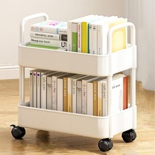 2-Tier Rolling Book Cart with