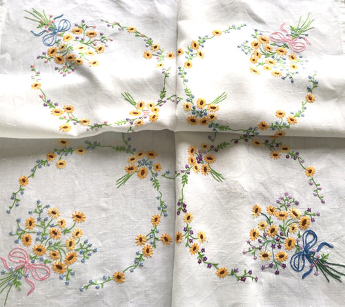 Vintage embroidered tablecloth