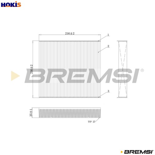 Filter cabin air fc0078c - filter, for