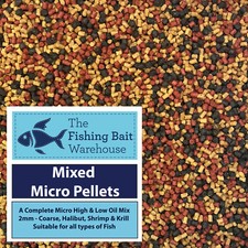 Mixed Micro Pellets 2mm, 1kg 2kg 5kg Carp Fishing Pellets, Tench, Bream FREE P&P