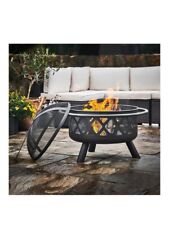 Firepit Wood Burning Fire Pit Black Cozy and Functional Outdoor Heating Solution