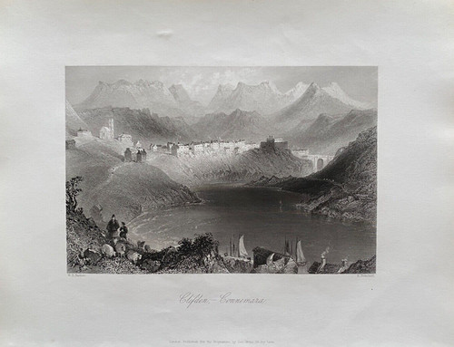 1842 antique print clifden - print;,