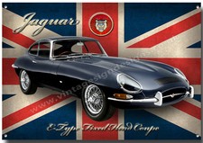 JAGUAR E-TYPE FIXED HEAD COUPE METAL SIGN,VINTAGE JAGUAR CARS.ICONIC CAR.(A3)