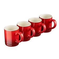 Cooks Professional 4 Piece Espresso Cup Set | Made From Durable Stoneware | Red
