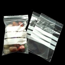 Grip Seal Plastic Clear Reclosable Baggies WRITE ON PANEL