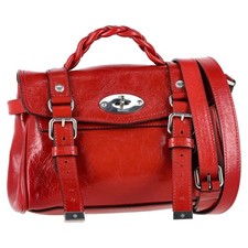 Mulberry Lancaster Alexa Mini Satchel Bag in Red Leather