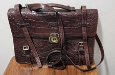 MULBERRY  Vintage  Brown Congo  Leather  Briefcase / Messenger Bag -  ENGLAND