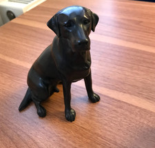 Bronze seated labrador sculpture - small