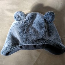 Tu Baby Grey Faux Fur Trapper Hat / Bear With Ears Winter Size 1-2 Years