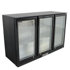 Triple 3 Door Bar Bottle Display Cooler Commercial Fridge Black Beer Wine Pub