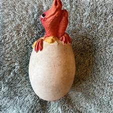 Vintage Genesis Creations Ltd Red Baby Dragons-In Egg Figurine. Rare UK 