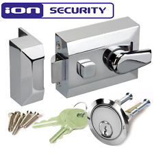 Night Latch Front Door Lock with Standard 60mm Backset Polished Chrome Finish