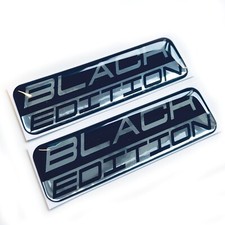 2x Black Edition Car 3D Chrome