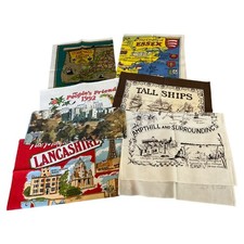 VTG Tea towel job lot 70s 80s Essex Cornwall Devon tall ships lancashire  (7-b