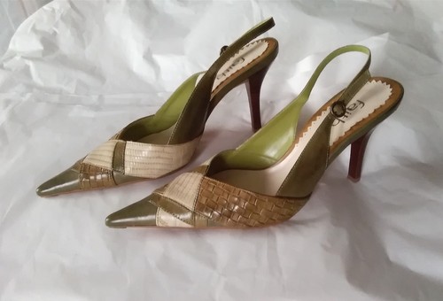Faith green beige leather - beige,