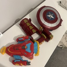 Marvel Iron Man wrist blaster, Captain America shield Blaster + 1 more 
