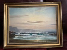 Peter Cosslett - Seascape Painting - Starburst Sunset - Original Oil On Board