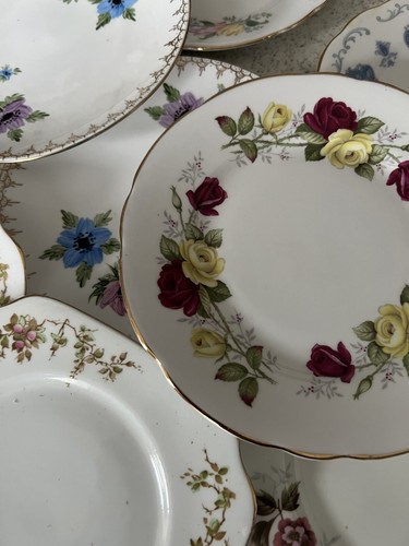Vintage china side plates - vintage,