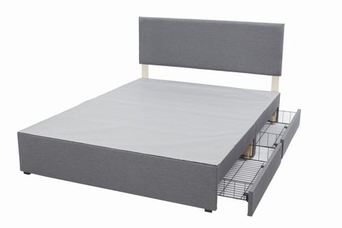 4ft6 double grey fabric - double,
