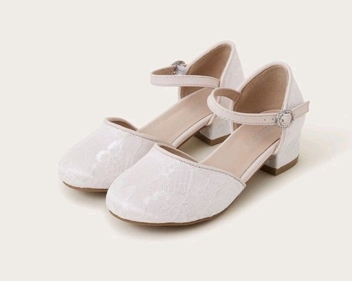 Lace two part heels - heels, ivory