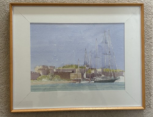 Watercolour maritime scene - a,