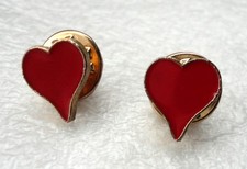 2 x Pre-Owned Ace of Hearts Biker Pin Badges Gothic Playing Card 2 better than 1