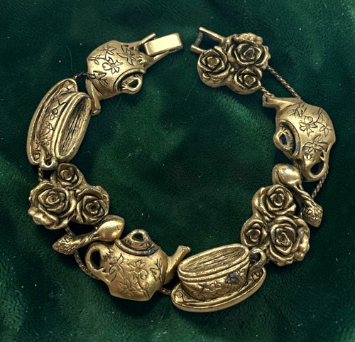 Vtg slide bracelet - slide, tea