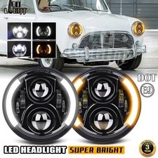 Pair 7'' Round Black LED