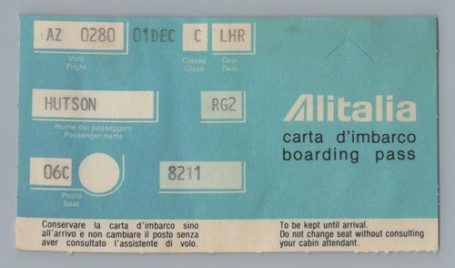 Alitalia boarding pass airline - pass,
