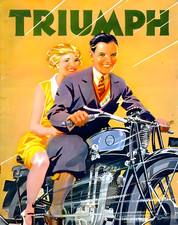 1930 Triumph Motorcycle Poster