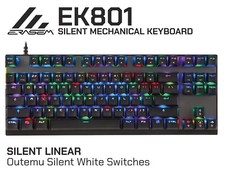 Erasem EK801-SL Silent Mechanical Keyboard - TKL 80% - Silent Linear Switches
