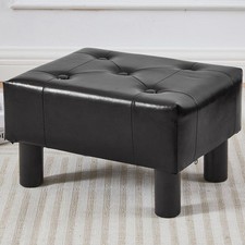 Small Foot Stool Ottoman, Faux
