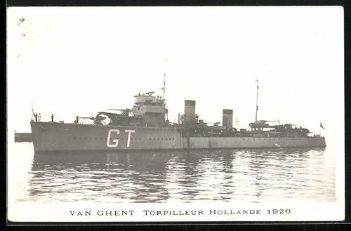 Postcard warship van ghent - postcard,
