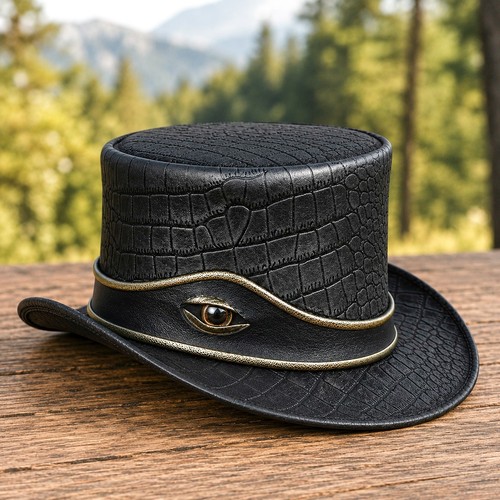 Handmade black croc style - black,