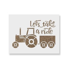 Tractor Ride Stencil - Craft Airbrush Painting Wall Mylar Reusable