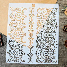 🇬🇧 LACE PATTERN STENCIL WASHABLE & REUSABLE AIRBRUSH TEMPLATE CARD CAKE