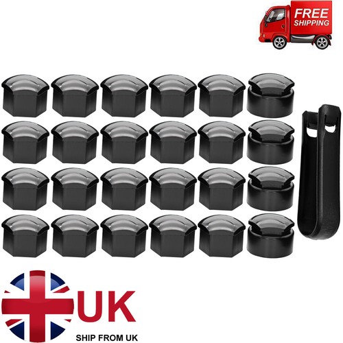 24x 17mm black wheel nut - 24x,