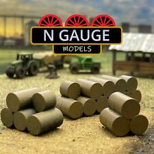 PAINTED- 1:148 N Scale Gauge Round Straw / Hay Bales 'Stacked'  (Farm 1:160)