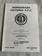 1985/86 Borrowash Victoria v Carriage & Wagon Derbyshire Senior Cup programme 