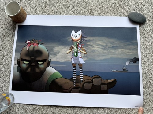 Gorillaz lithograph broken - gorillaz,